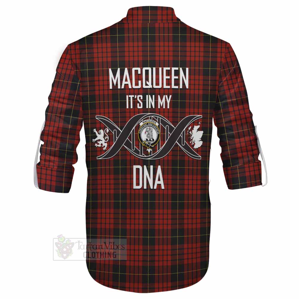 Tartan Vibes Clothing MacQueen (McQueen) Tartan Ghillie Kilt Shirt with Family Crest DNA In Me Style