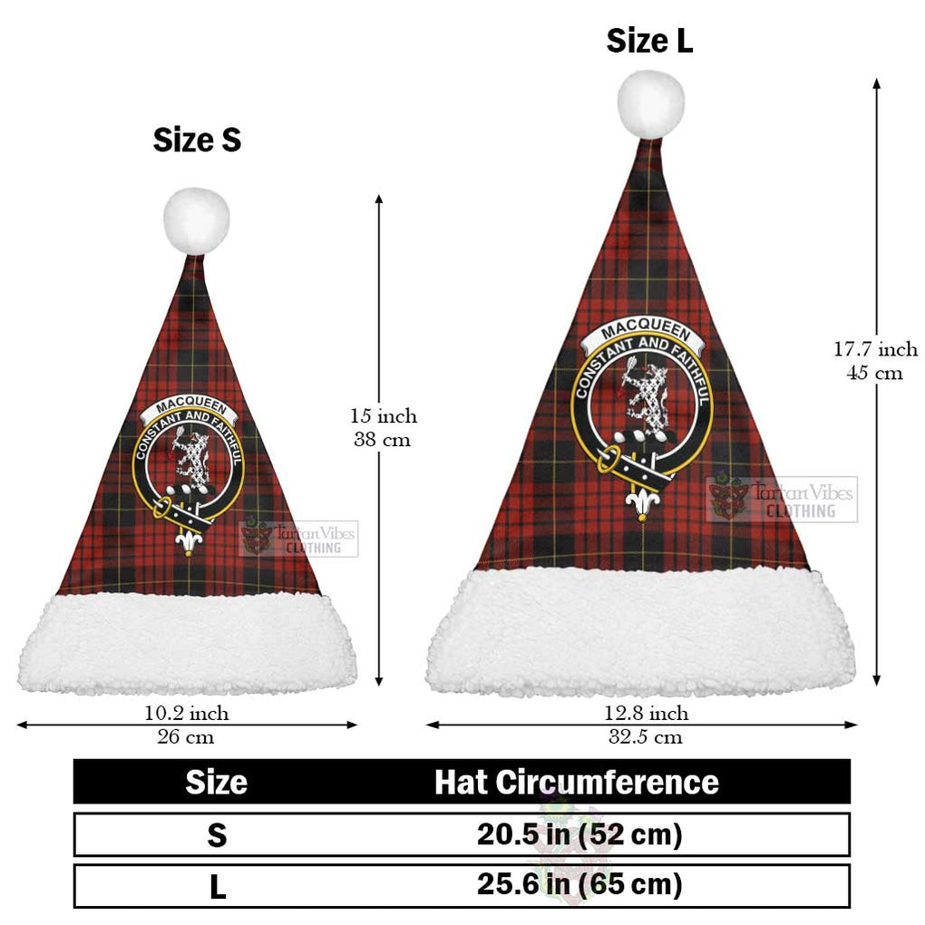 Tartan Vibes Clothing MacQueen (McQueen) Tartan Christmas Santa Hats with Family Crest