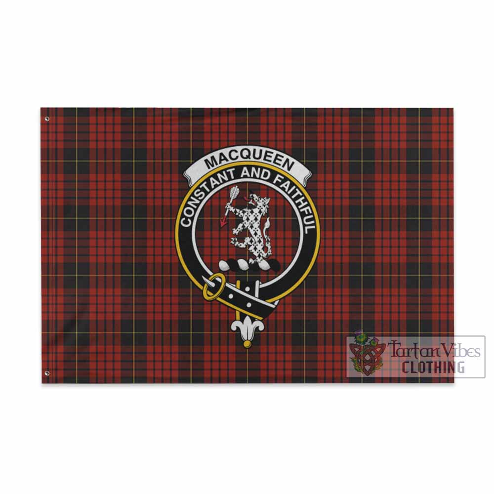 Tartan Vibes Clothing MacQueen (McQueen) Tartan House Flag with Family Crest