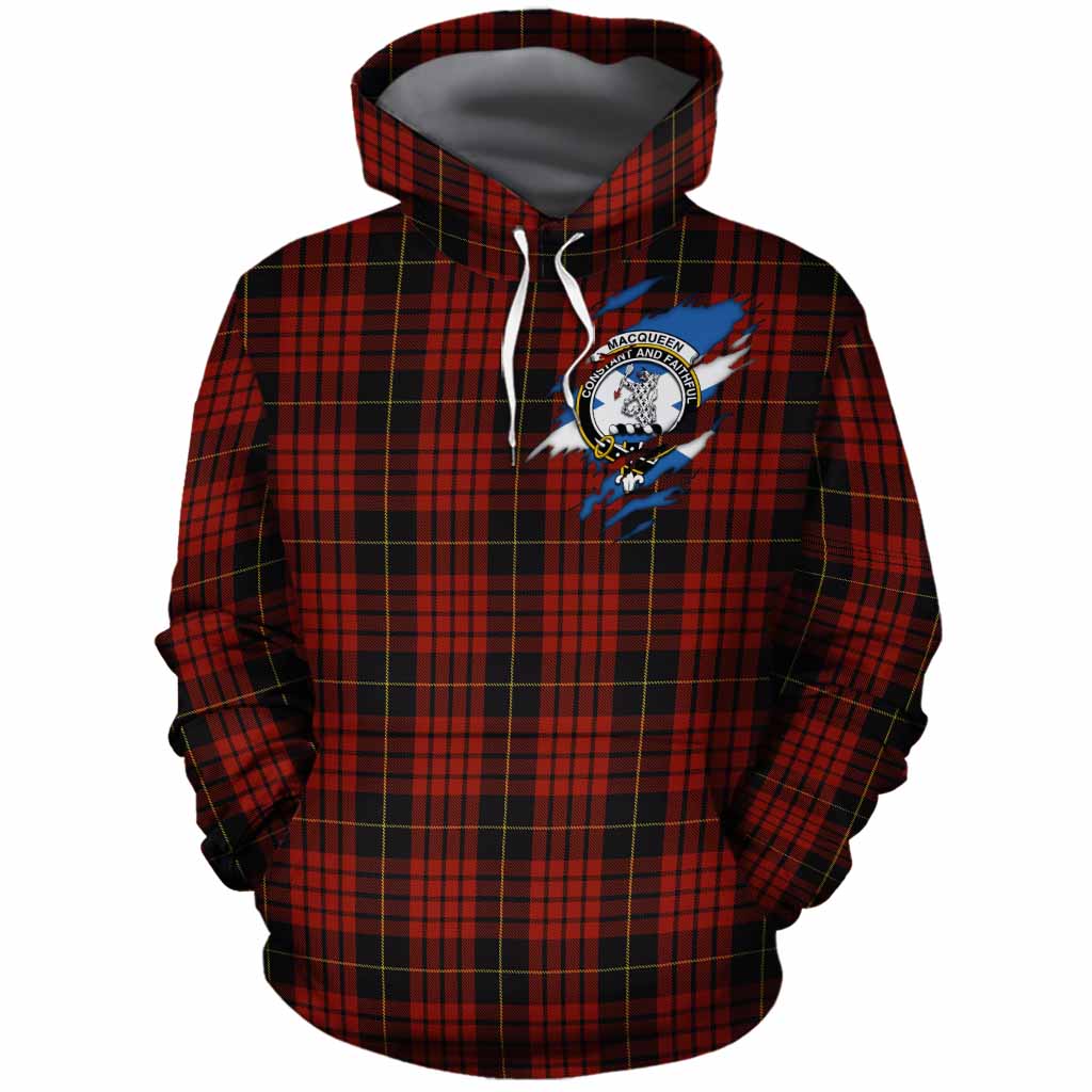 MacQueen (McQueen) Clan Crest In Me Tartan Cotton Hoodie Scotland Flag Style