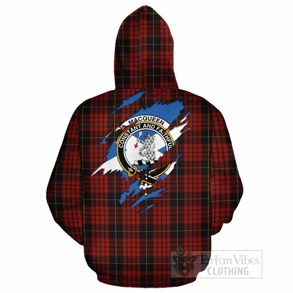 MacQueen (McQueen) Clan Crest In Me Tartan Cotton Hoodie Scotland Flag Style