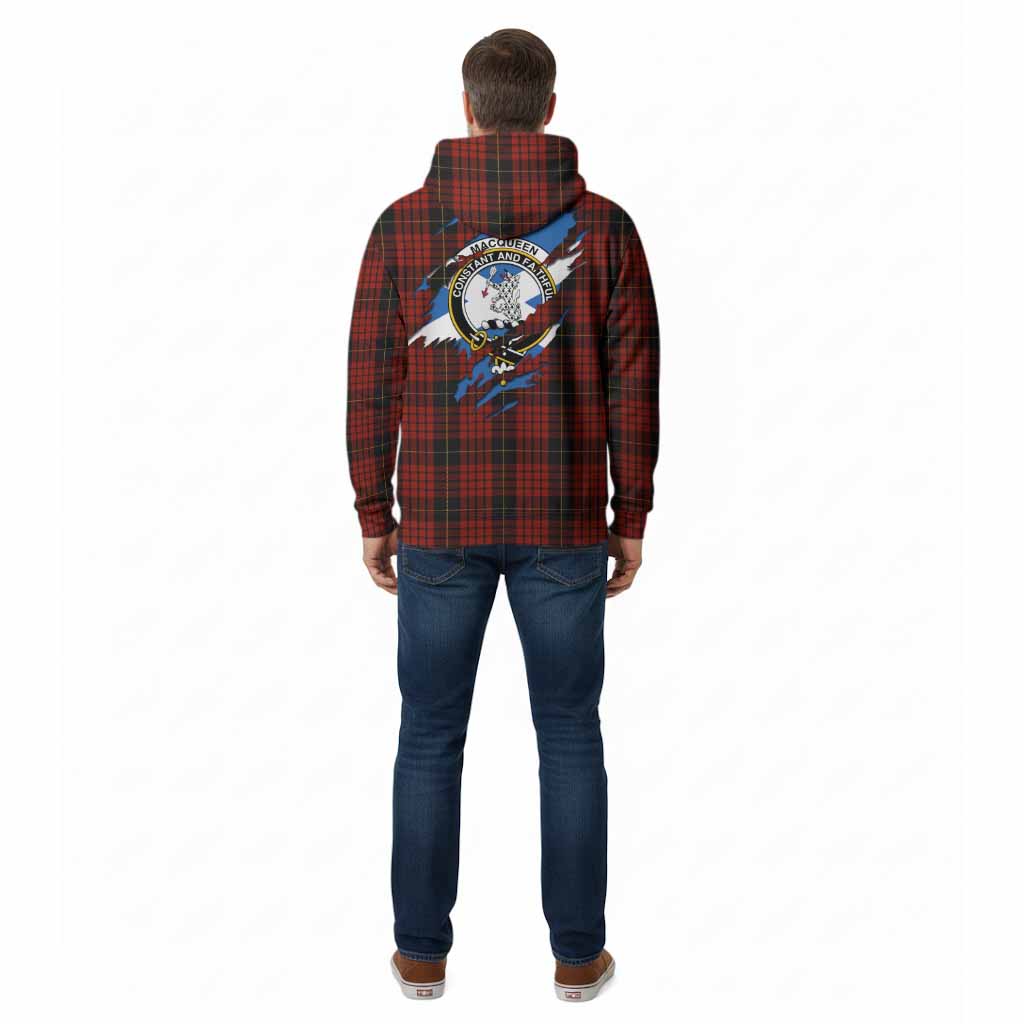 MacQueen (McQueen) Clan Crest In Me Tartan Cotton Hoodie Scotland Flag Style