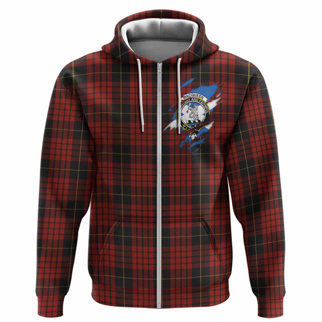 MacQueen (McQueen) Clan Crest In Me Tartan Hoodie Scotland Flag Style
