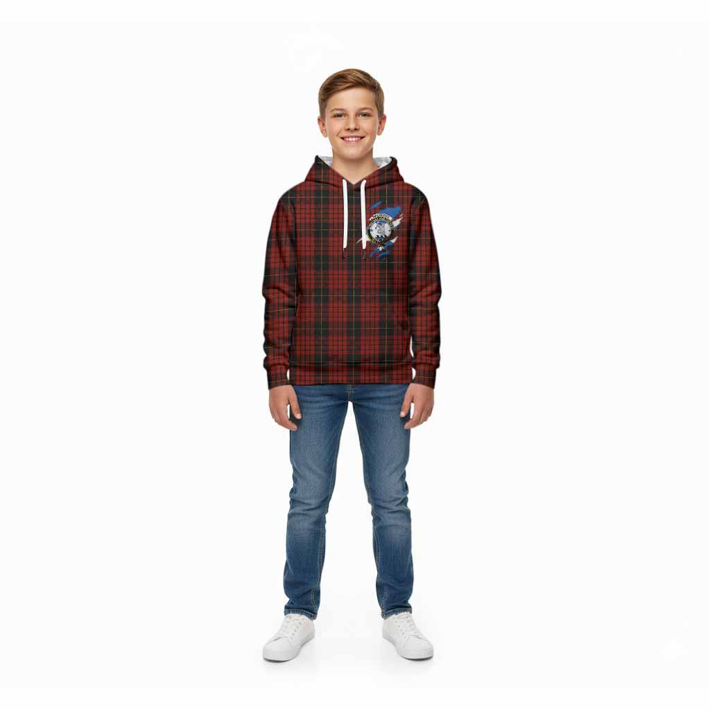 MacQueen (McQueen) Clan Crest In Me Tartan Kid Hoodie Scotland Flag Style