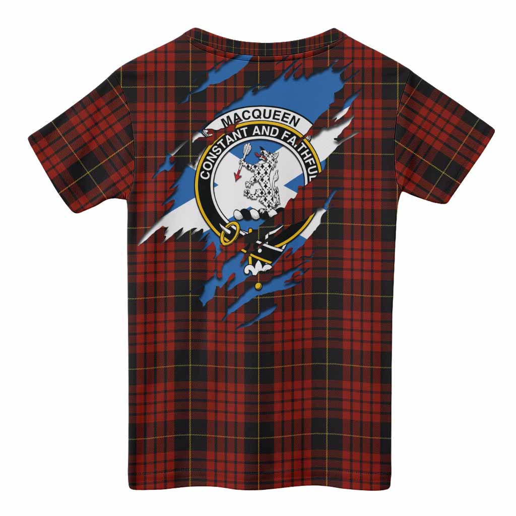 MacQueen (McQueen) Clan Crest In Me Tartan Kid T-shirt Scotland Flag Style