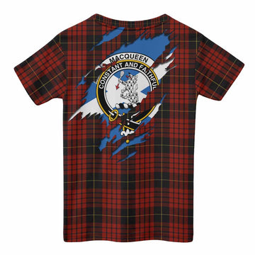 MacQueen (McQueen) Clan Crest In Me Tartan Kid T-shirt Scotland Flag Style
