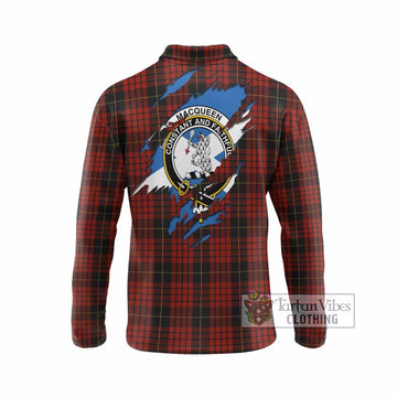 MacQueen (McQueen) Clan Crest In Me Tartan Long Sleeve Polo Shirt Scotland Flag Style