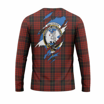 MacQueen (McQueen) Clan Crest In Me Tartan Long Sleeve T-Shirt Scotland Flag Style