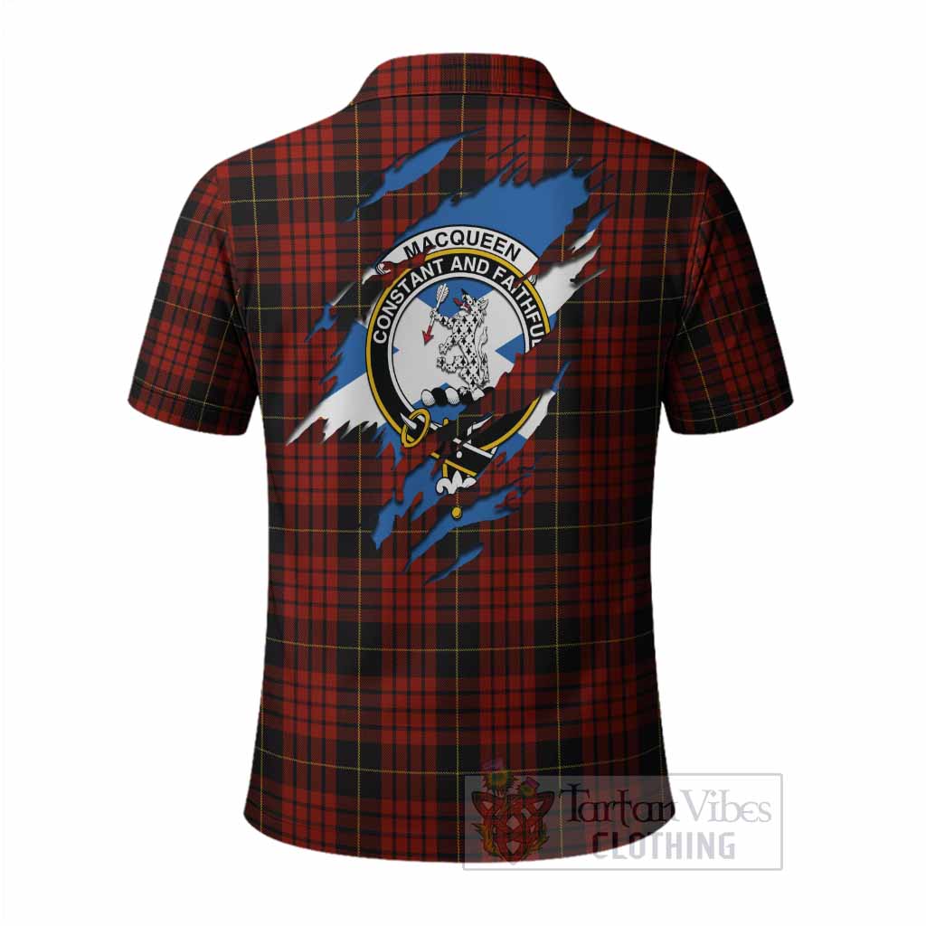MacQueen (McQueen) Clan Crest In Me Tartan Polo Shirt Scotland Flag Style