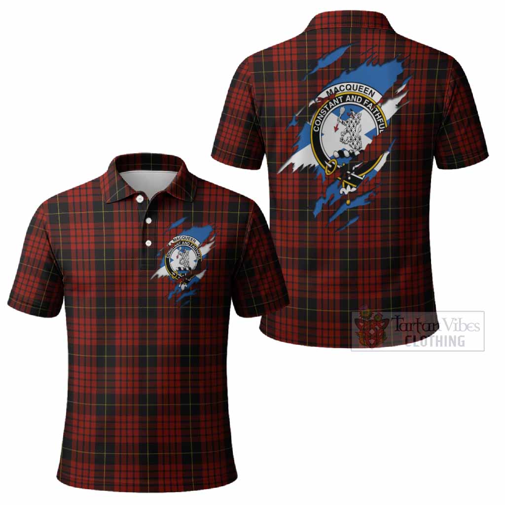 MacQueen (McQueen) Clan Crest In Me Tartan Polo Shirt Scotland Flag Style