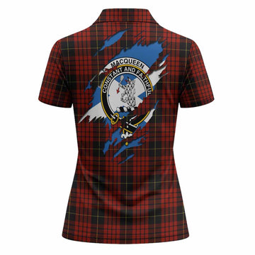 MacQueen (McQueen) Clan Crest In Me Tartan Women Polo Shirt Scotland Flag Style