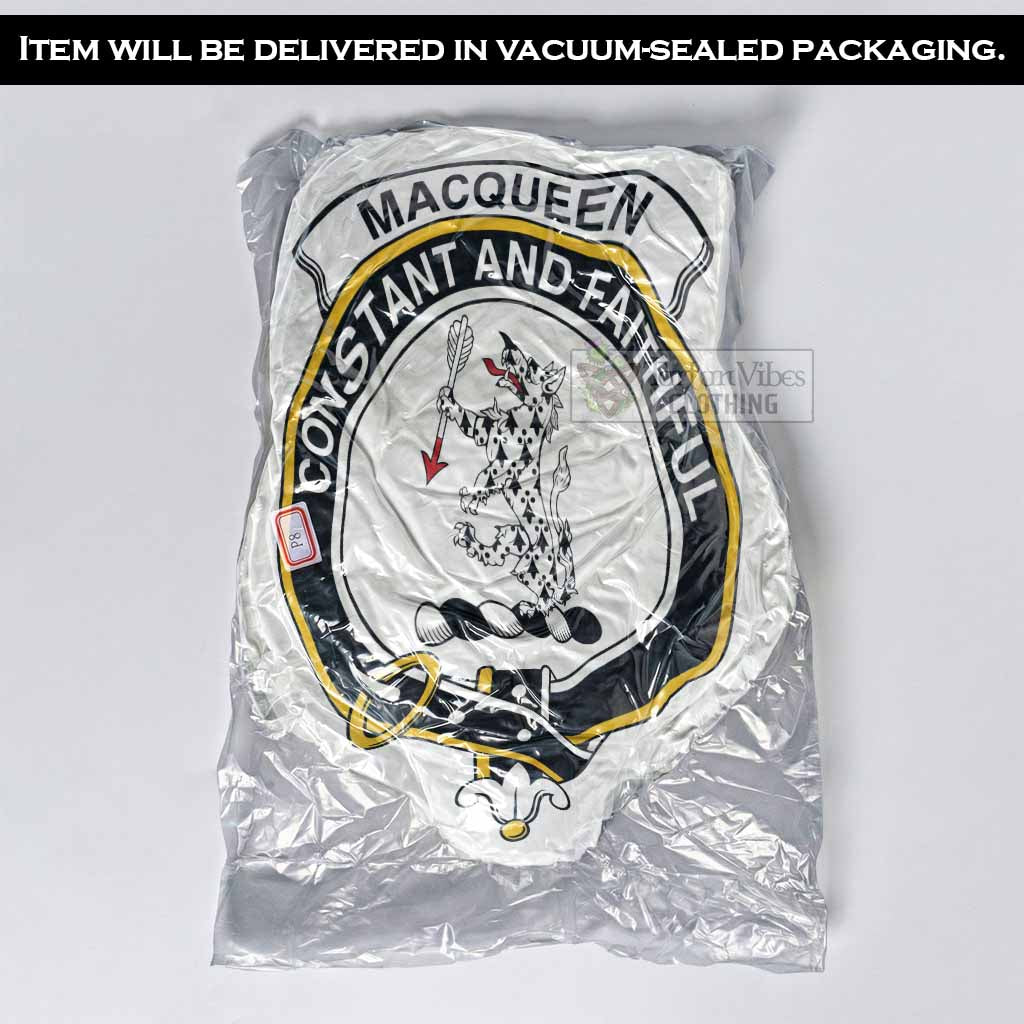 MacQueen (McQueen) Clan Crest Shaped Throw Pillow, Scottish Clan Badge Decorative Pillow