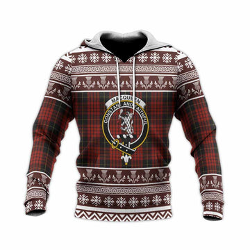 MacQueen (McQueen) Clan Tartan Christmas Knitted Hoodie with Family Crest