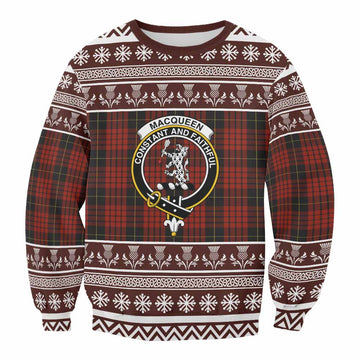 MacQueen (McQueen) Clan Tartan Christmas Sweatshirt with Family Crest