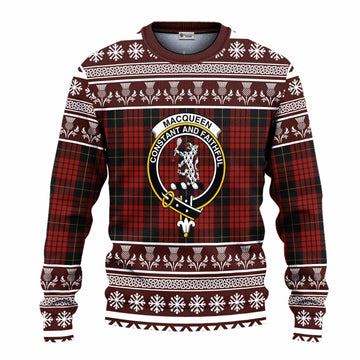 MacQueen (McQueen) Clan Tartan Christmas Ugly Sweater with Family Crest