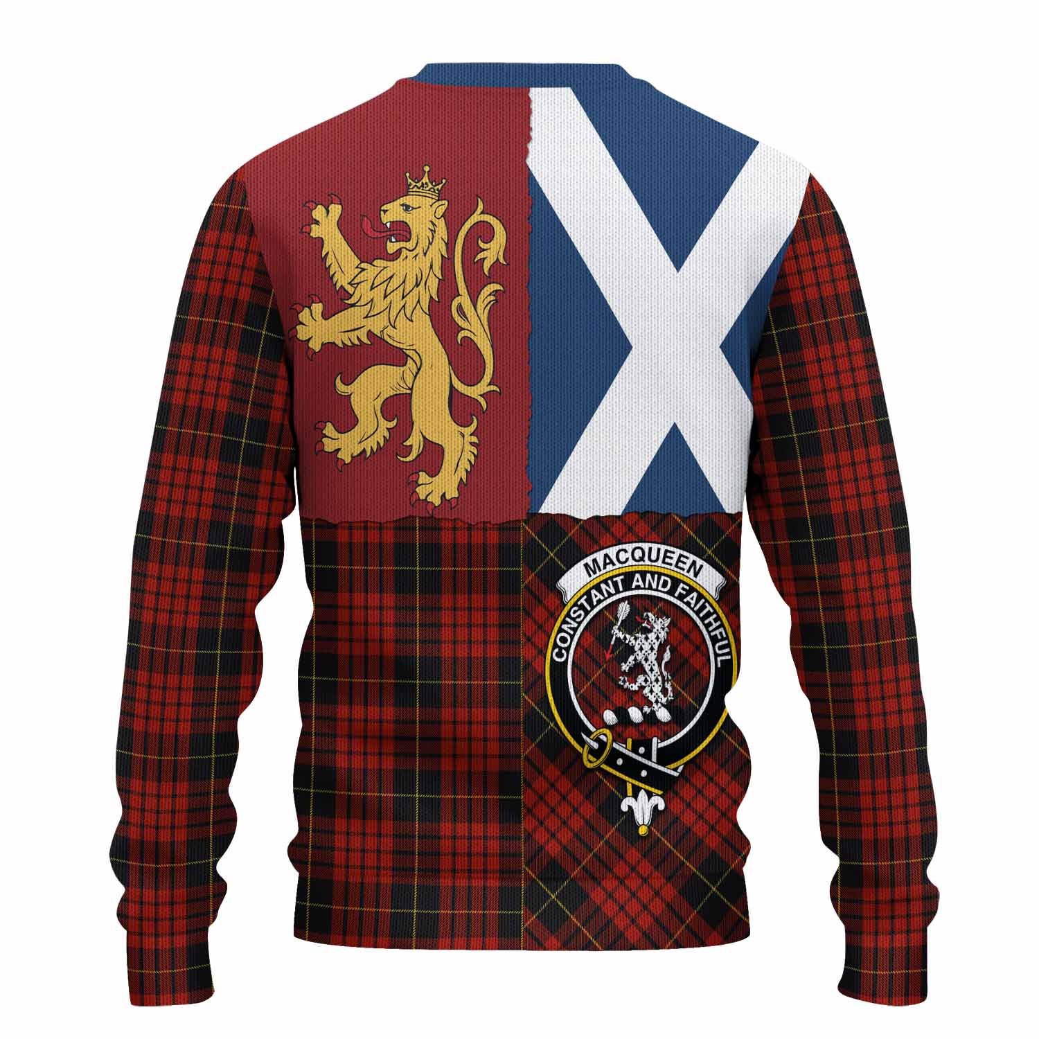 MacQueen (McQueen) Crest Tartan Knitted Sweater with Lion Rampant Saltire Style