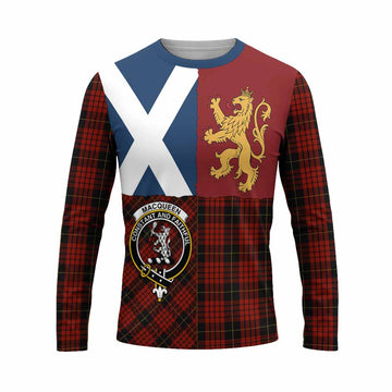 MacQueen (McQueen) Crest Tartan Long Sleeve T-Shirt with Lion Rampant Saltire Style