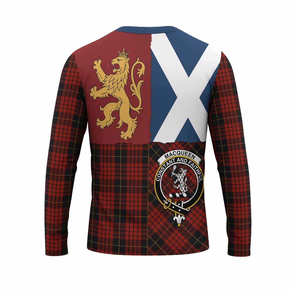MacQueen (McQueen) Crest Tartan Long Sleeve T-Shirt with Lion Rampant Saltire Style