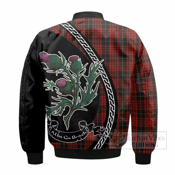 MacQueen (McQueen) Family Crest Tartan Bomber Jacket Alba Thistle Inspired