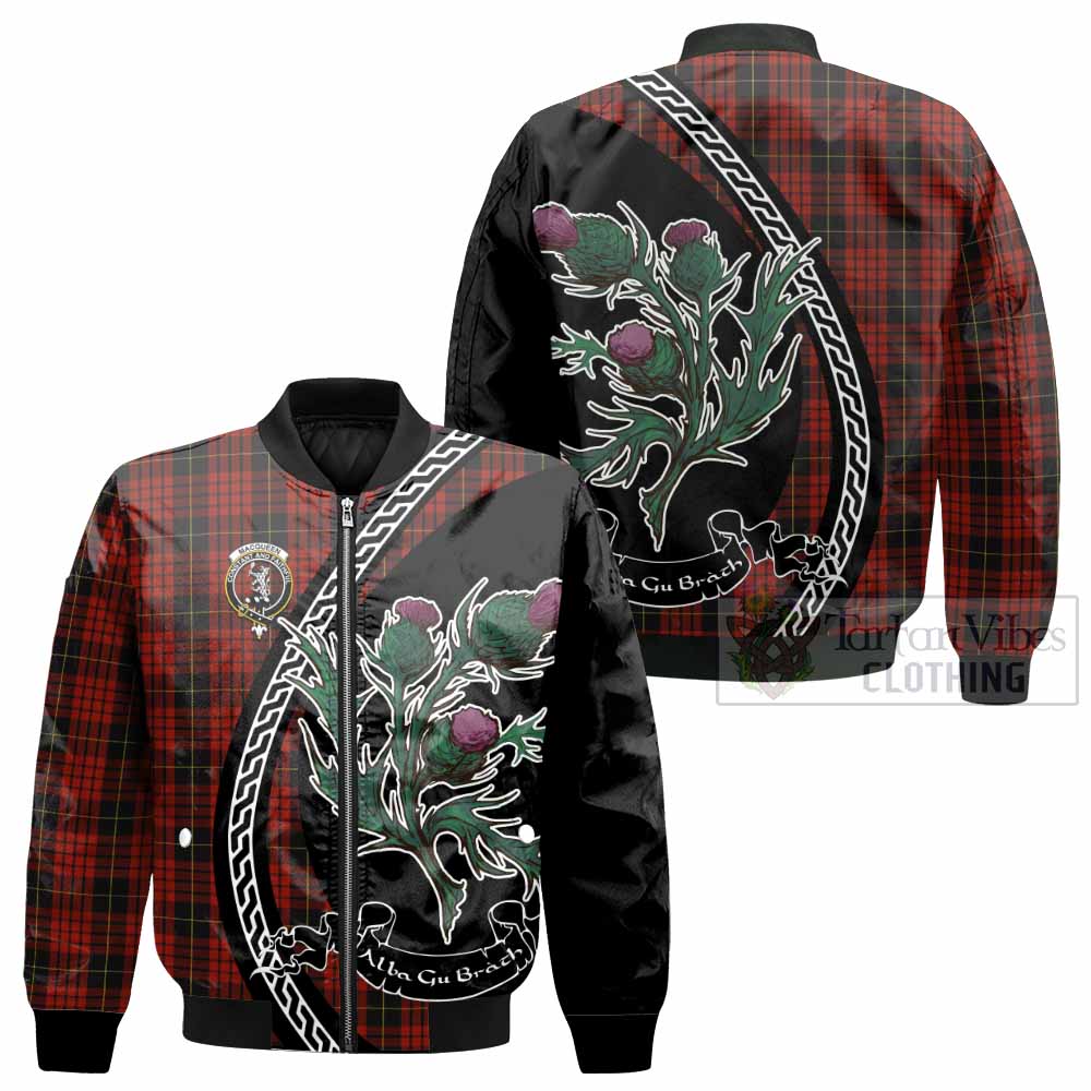 MacQueen (McQueen) Family Crest Tartan Bomber Jacket Alba Thistle Inspired - Tartan Vibes Clothing