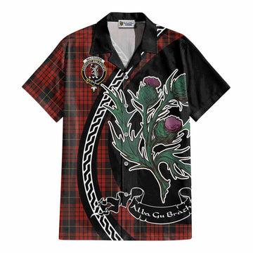 MacQueen (McQueen) Family Crest Tartan Cotton Hawaiian Shirt Alba Thistle Inspired - Tartan Vibes Clothing