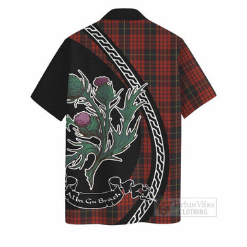 MacQueen (McQueen) Family Crest Tartan Hawaiian Shirt Alba Thistle Inspired