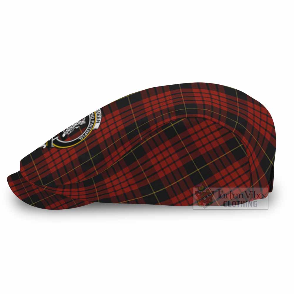MacQueen (McQueen) Family Crest Tartan Jeff Cap, Tartan Flat Cap