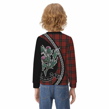 MacQueen (McQueen) Family Crest Tartan Kid Knitted Sweatshirt Alba Thistle Inspired