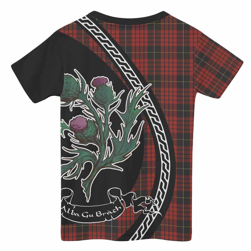 MacQueen (McQueen) Family Crest Tartan Kid T-shirt Alba Thistle Inspired - Tartan Vibes Clothing