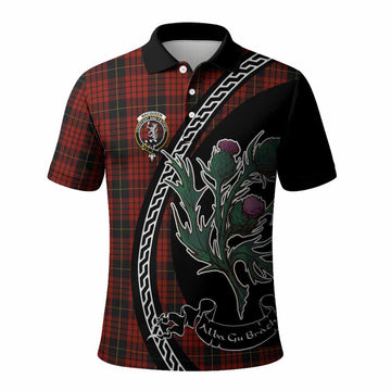 MacQueen (McQueen) Family Crest Tartan Polo Shirt Alba Thistle Inspired