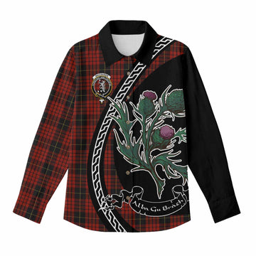 MacQueen (McQueen) Family Crest Tartan Women Casual Shirt Alba Thistle Inspired