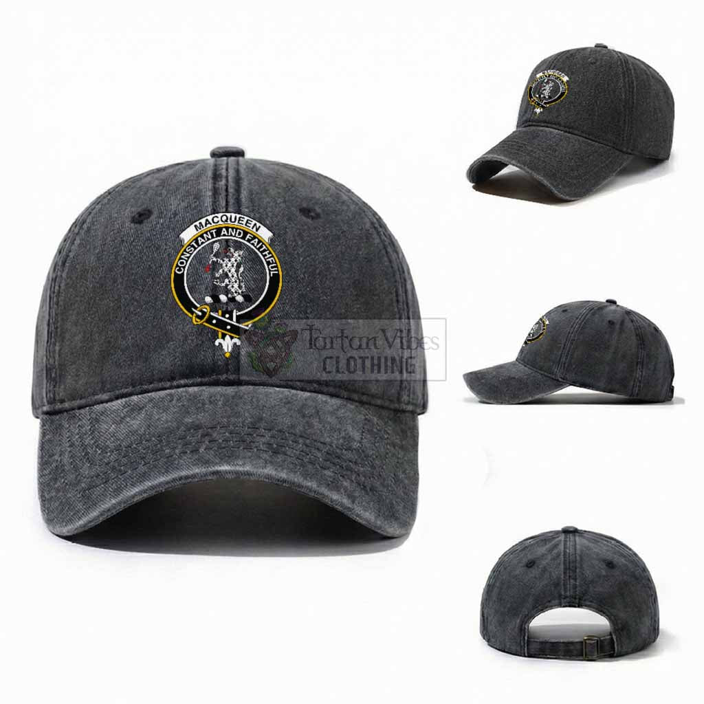 MacQueen (McQueen) Scottish Clan Crest Washed Baseball Cap
