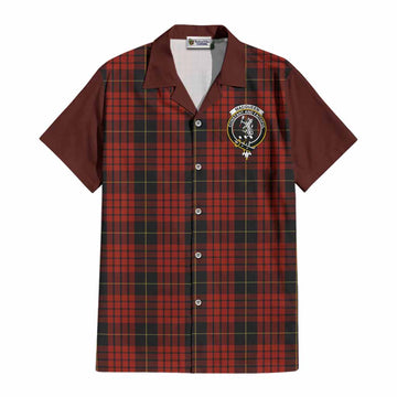 MacQueen (McQueen) Tartan Accent Cotton Hawaiian Shirt with Family Crest