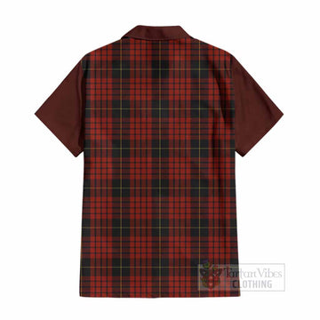 MacQueen (McQueen) Tartan Accent Cotton Hawaiian Shirt with Family Crest