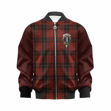 MacQueen (McQueen) Tartan Accent Kid Bomber Jacket with Family Crest