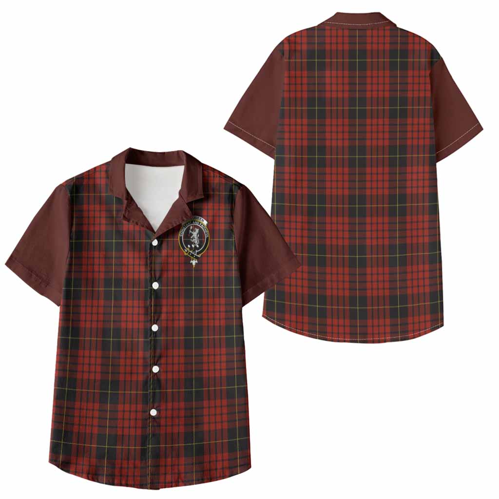 MacQueen (McQueen) Tartan Accent Kid Hawaiian Shirt with Family Crest