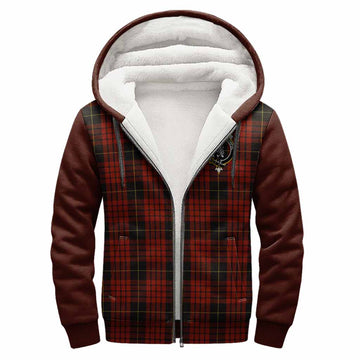 MacQueen (McQueen) Tartan Accent Sherpa Hoodie with Family Crest