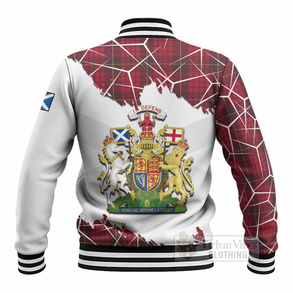 MacQueen (McQueen) Tartan Baseball Jacket with Family Crest and Lion Rampant Grunge Style