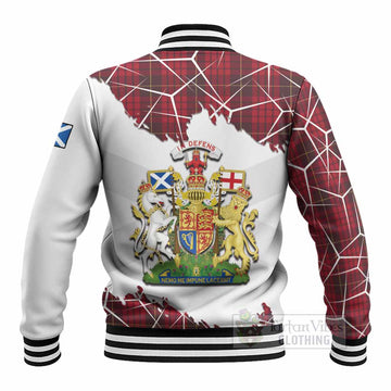 MacQueen (McQueen) Tartan Baseball Jacket with Family Crest and Lion Rampant Grunge Style