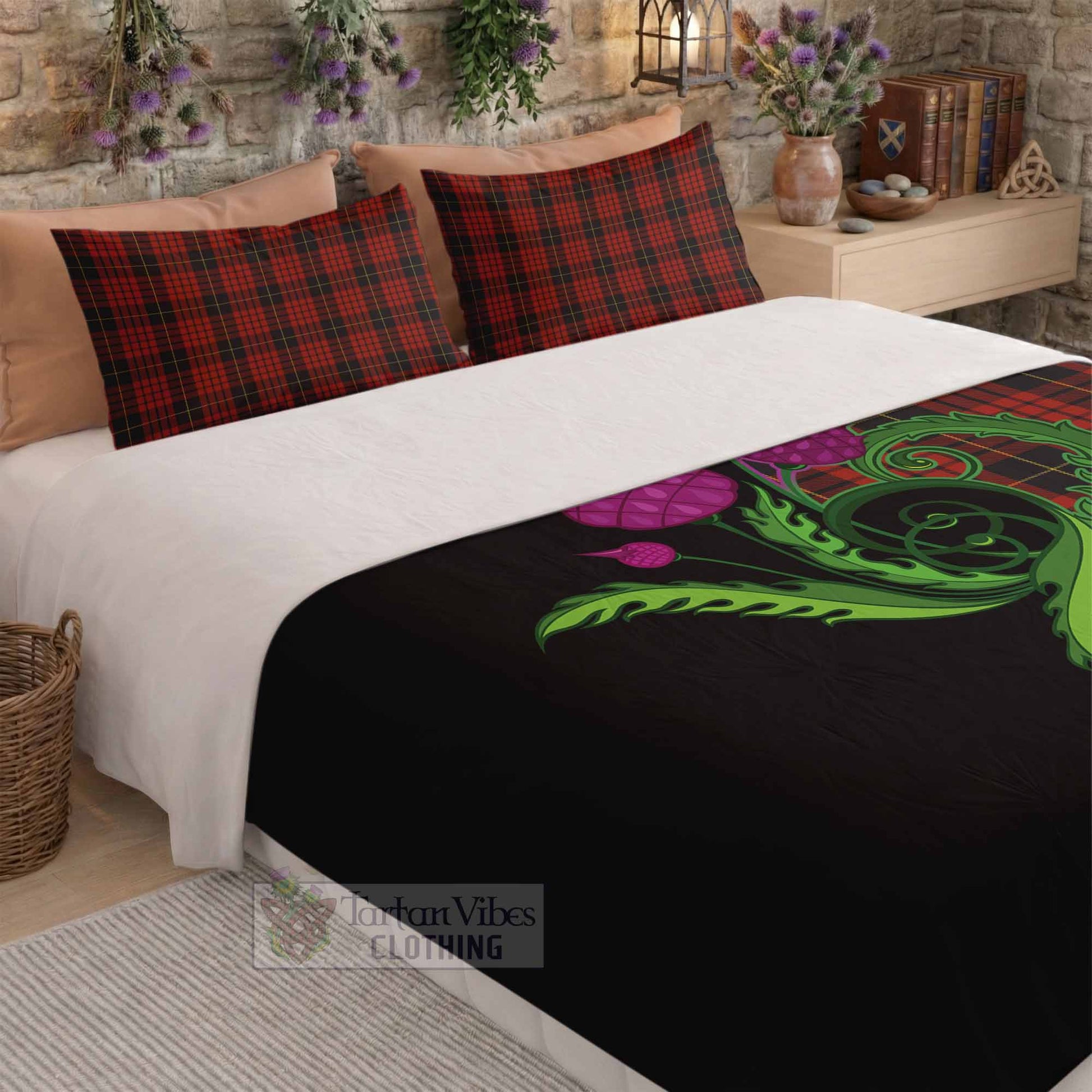 MacQueen (McQueen) Tartan Bedding Set Traditional Scottish Thistle - Tartan Vibes Clothing