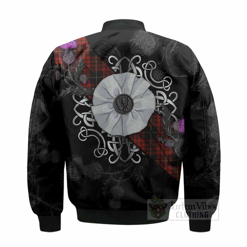 MacQueen (McQueen) Tartan Bomber Jacket Jacobite White Rose - Tartan Vibes Clothing