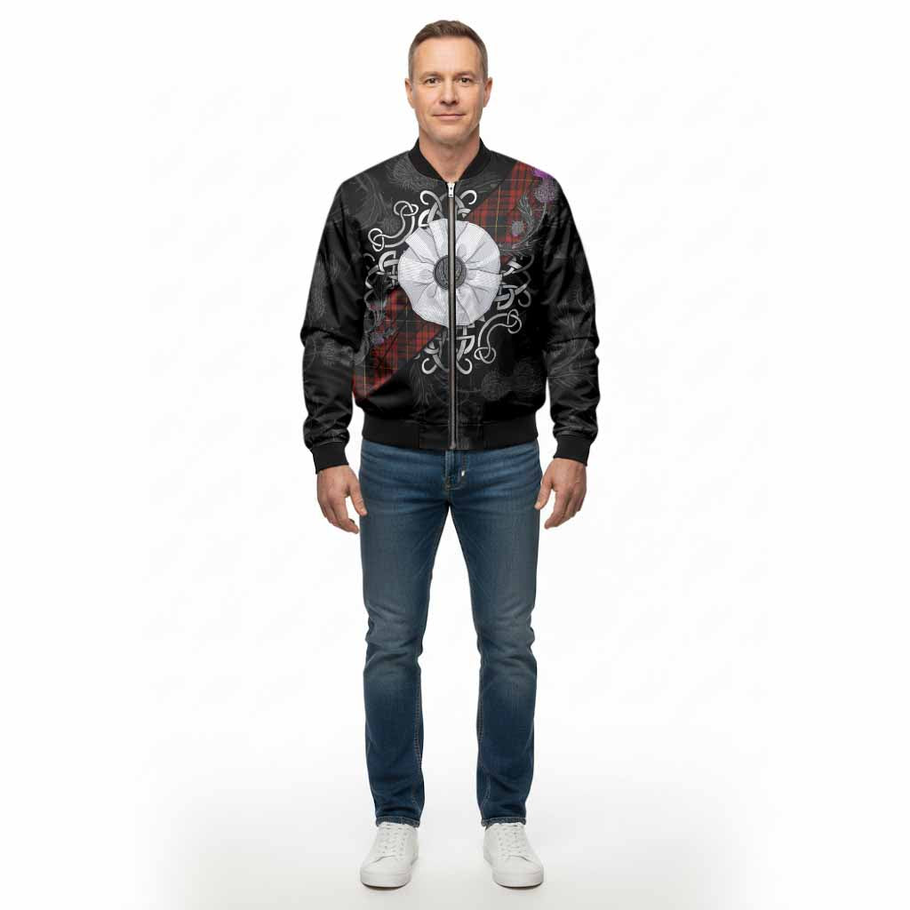 MacQueen (McQueen) Tartan Bomber Jacket Jacobite White Rose - Tartan Vibes Clothing