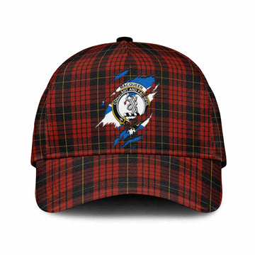MacQueen (McQueen) Tartan Classic Cap with Family Crest In Me Style