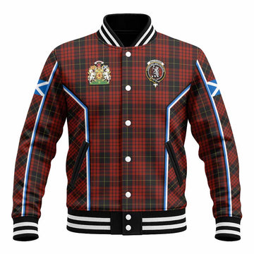 MacQueen (McQueen) Tartan Crest Baseball Jacket Scotland Coat of Arm Flag Style