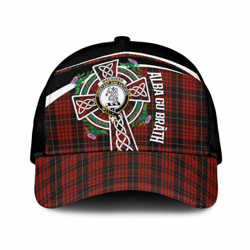 MacQueen (McQueen) Tartan Crest Classic Cap Scottish Thistle Celtic Cross Alba Gu Brath