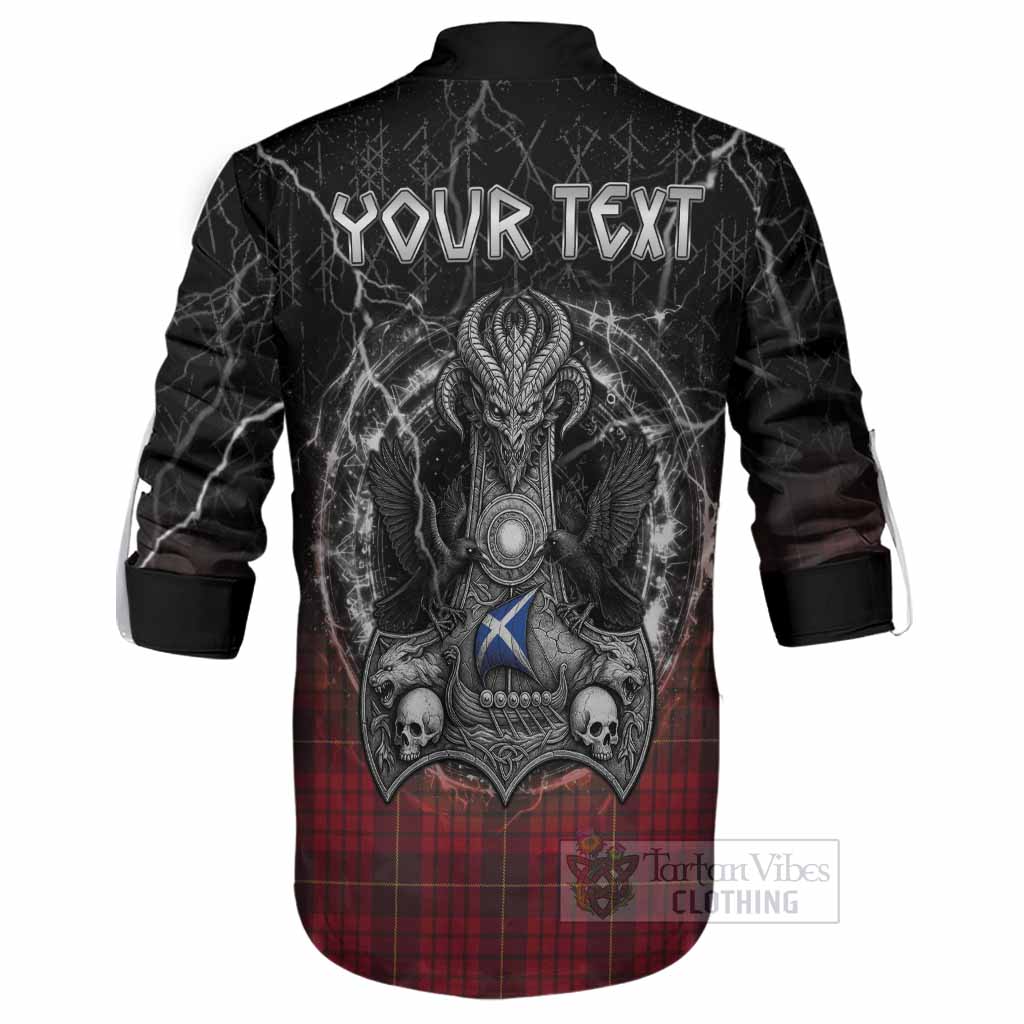 MacQueen (McQueen) Tartan Crest Ghillie Shirt Celtic Odin's Raven Legacy
