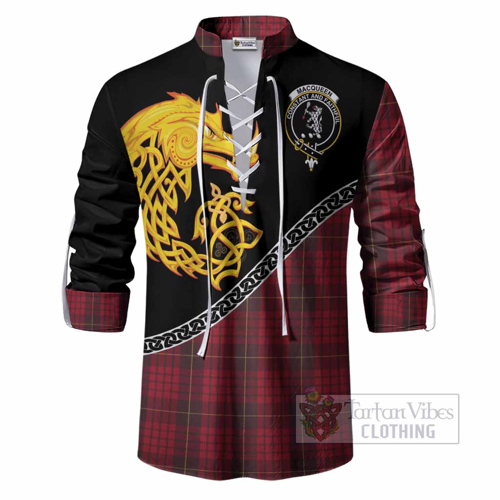 MacQueen (McQueen) Tartan Crest Ghillie Shirt Legendary Dragon Knot Half Style
