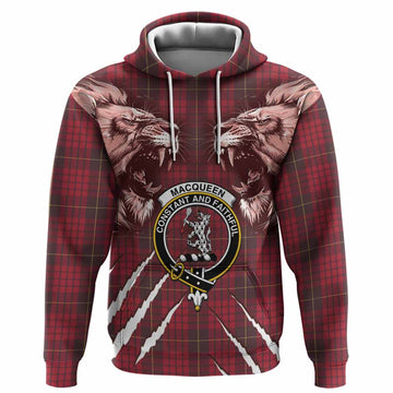 MacQueen (McQueen) Tartan Crest Hoodie Ferocious Lion Style