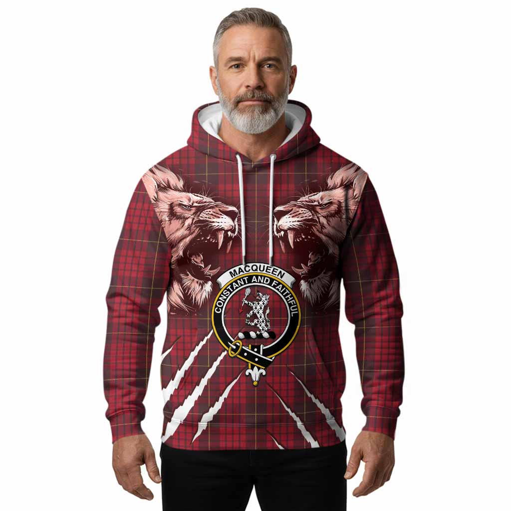 MacQueen (McQueen) Tartan Crest Hoodie Ferocious Lion Style