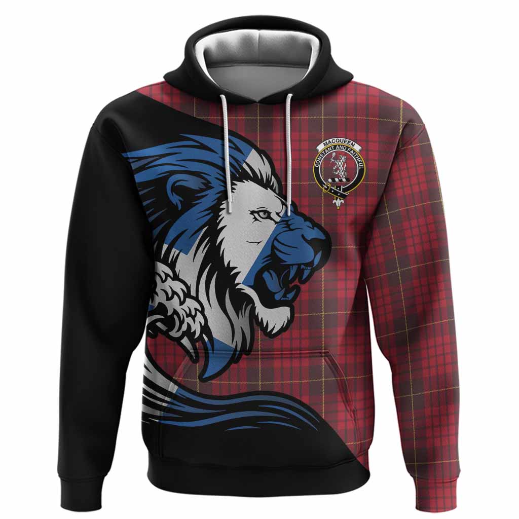 MacQueen (McQueen) Tartan Crest Hoodie Scottish Golden Lions Wave Flow